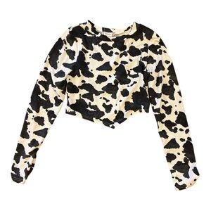 Altar'd State Black and White Cow Print Top